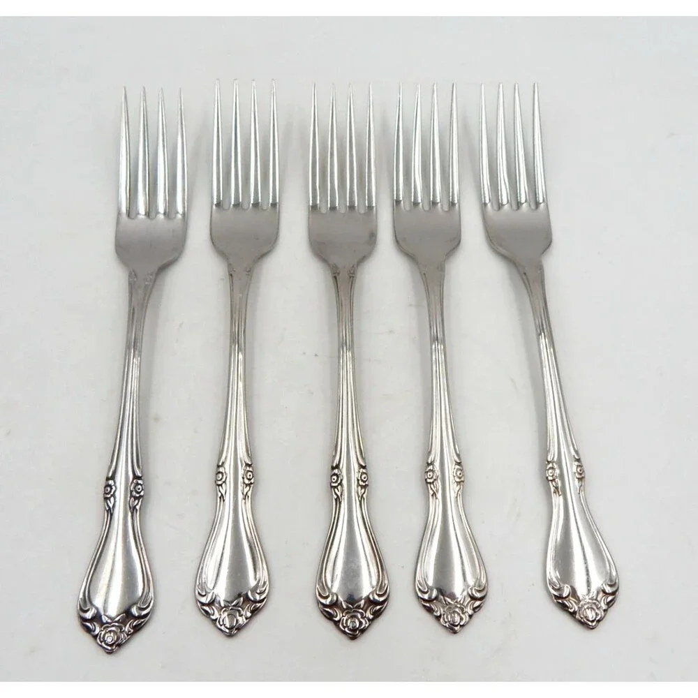 Oneida SSS Celebrity Dinner Place Entree Fork Stainless Flatware S/5 Replacement